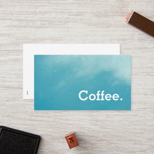 Sky Simple Loyalty Coffee Punch Card (Voorkant / Achterkant in situ)