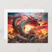 Sky Sovereign – Chinese Airbrush Dragon over Mount Briefkaart (Voorkant / Achterkant)