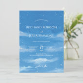 SKY sparen de Datum Uitnodiging /Waterverf Sky Clo (Staand voorkant)