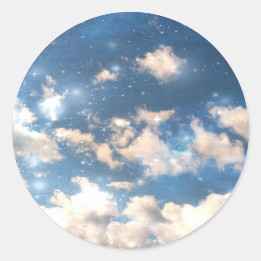 Sky Sparkles Ronde Sticker (Voorkant)