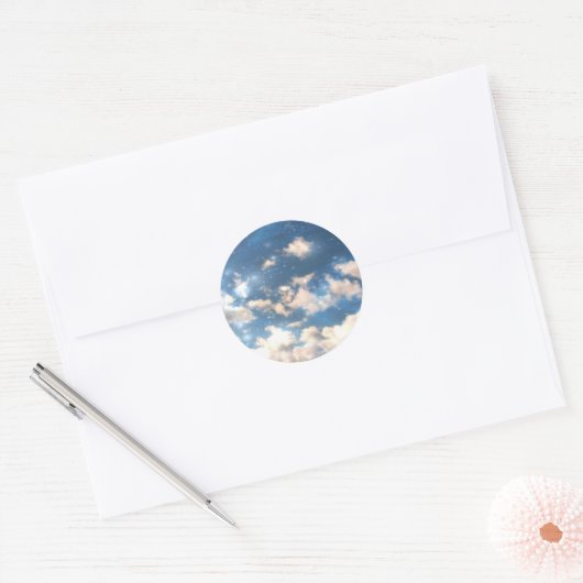 Sky Sparkles Ronde Sticker (Envelop)