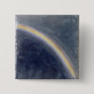 Sky Study with Rainbow, 1827 (m/c op papier) Vierkante Button 5,1 Cm