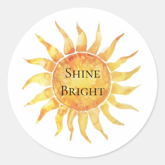 Sky Sun Shine Bright Ronde Sticker (Voorkant)