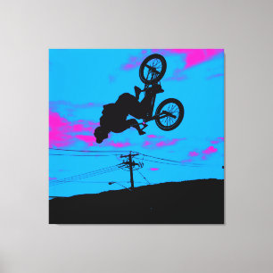 Sky Trekking - BMX Rider Canvas Afdruk