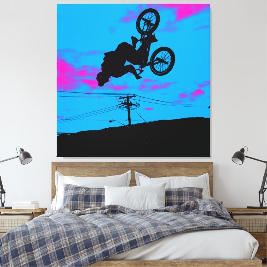 Sky Trekking - BMX Rider Canvas Afdruk (Insitu (Slaapkamer))