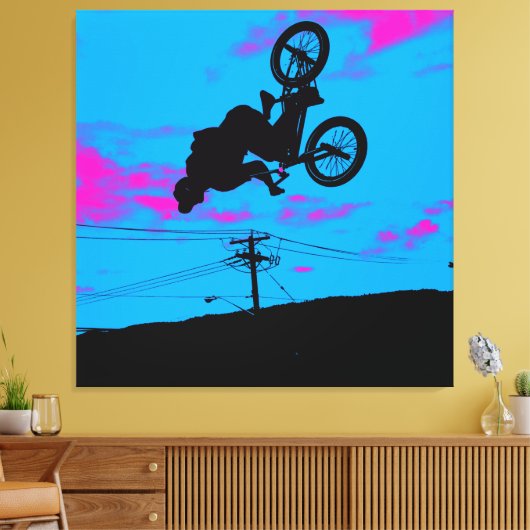 Sky Trekking - BMX Rider Canvas Afdruk (Insitu (Woonkamer))