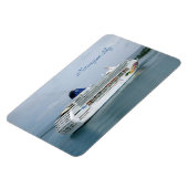 Sky Turning in Nassau Blauwe Tekst Magneet (Linkerzijde)