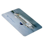 Sky Turning in Nassau Blauwe Tekst Magneet (Rechterzijde)