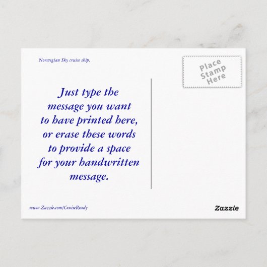 Sky Turning in Nassau Briefkaart (Achterkant)