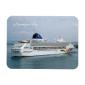 Sky Turning in Nassau Witte Tekst Magneet (Horizontaal)