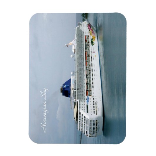 Sky Turning in Nassau Witte Tekst Magneet (Verticaal)