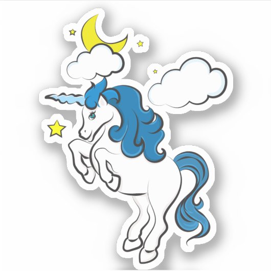 Sky Unicorn Custom-Cut Vinyl Sticker (Voorkant)