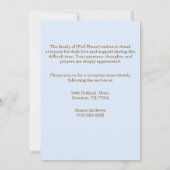 Sky verlaat begrafenisceremonie kaart (Achterkant)