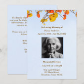 Sky verlaat begrafenisceremonie kaart (Voorkant / Achterkant)