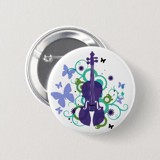 Sky Violins Ronde Button 5,7 Cm (Voorkant /achterkant)