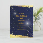 Sky Volle Maan Nacht onder de Sterren Bruiloft Kaart (Staand voorkant)