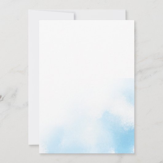 Sky Waterverf Wash and elegant Wedding Kaart (Achterkant)