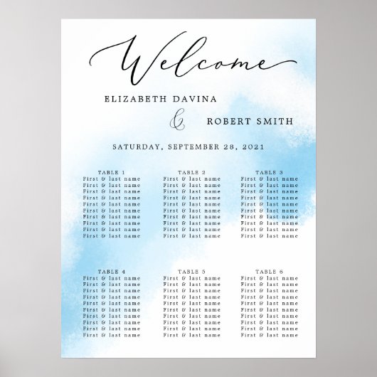 Sky Waterverf Wash and elegant Wedding Poster (Voorkant)