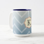 Sky White Chevron Tweekleurige Koffiemok (Voorkant links)