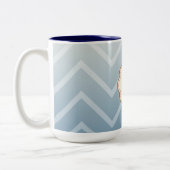 Sky White Chevron Tweekleurige Koffiemok (Links)