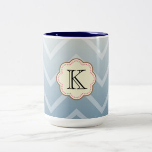 Sky White Chevron Tweekleurige Koffiemok