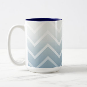 Sky White Chevron Tweekleurige Koffiemok