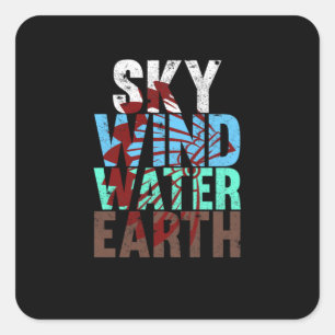 Sky Wind Water Earth Native American Day Support Vierkante Sticker