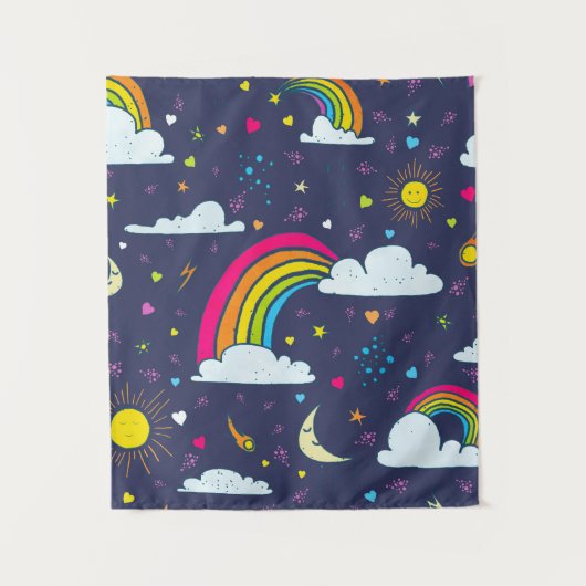 Sky with Sun and Rainbows Wandkleed (Voorkant)