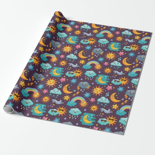 Sky Wrapping Paper Cadeaupapier (Uitgerold)