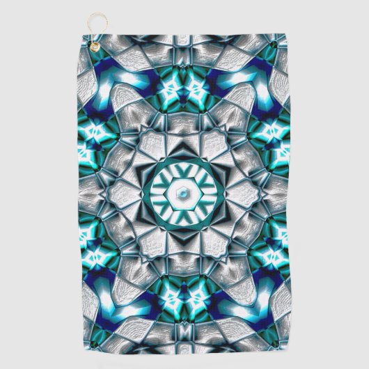 Sky zilver ziet eruit als geborsteld zandblaststaa golfhanddoek (Voorkant)