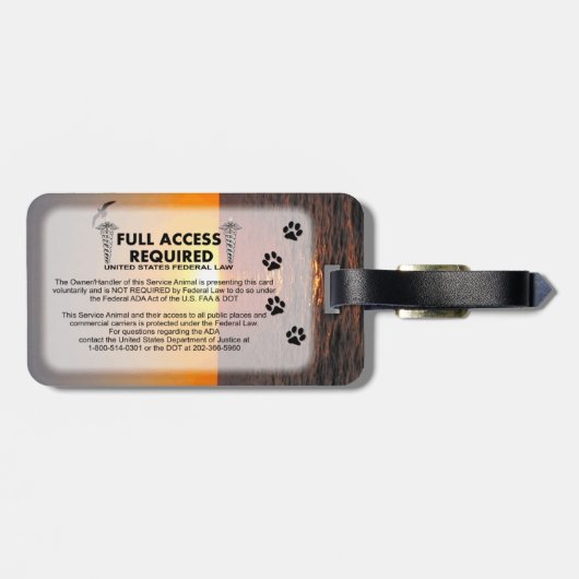 Skybird Service Dog Photo ID Bagagelabel (Achterkant horizontaal)