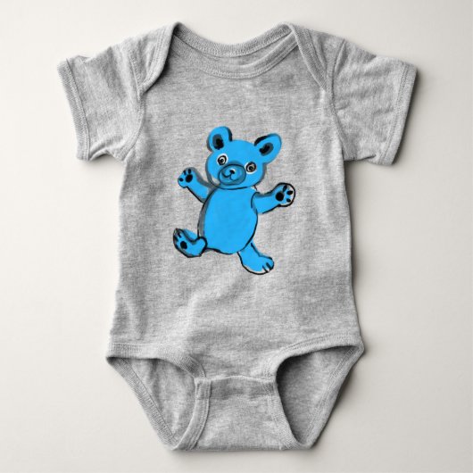 Skyblue teddybeer romper (Voorkant)