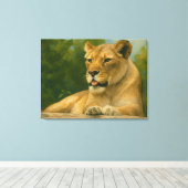 Skybound Grace - Leeuwin op de richel Canvas Afdruk (Insitu (Houten vloer))