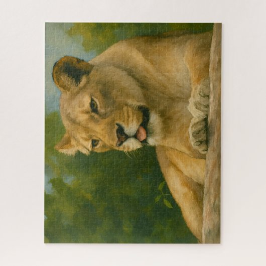 Skybound Grace - Leeuwin op de richel Legpuzzel (Verticaal)