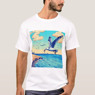 Skybound Seagull: een reis van elegantie T-shirt