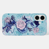 Skybound Serpent - Blauwe Draak Bloemen Case-Mate iPhone Case (Achterkant (horizontaal))