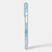 Skybound Serpent - Blauwe Draak Bloemen Case-Mate iPhone Case (Achterkant / Links)