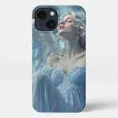 Skybound Silence: Engel van de Middernachtsluier iPhone Hoesje (Achterkant)