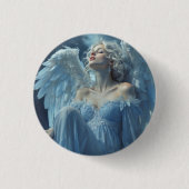Skybound Silence: Engel van de Middernachtsluier Ronde Button 3,2 Cm (Voorkant)
