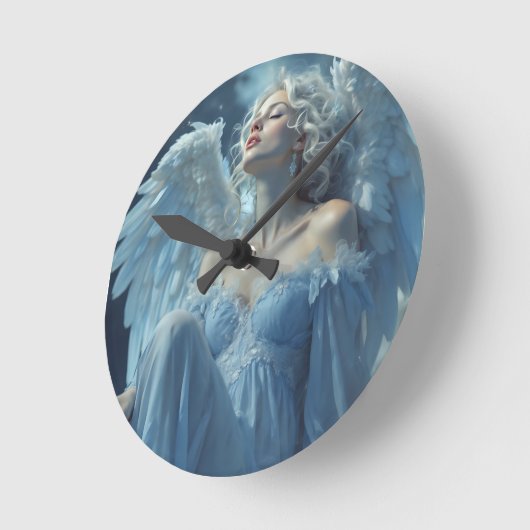 Skybound Silence: Engel van de Middernachtsluier Ronde Klok (Hoek)