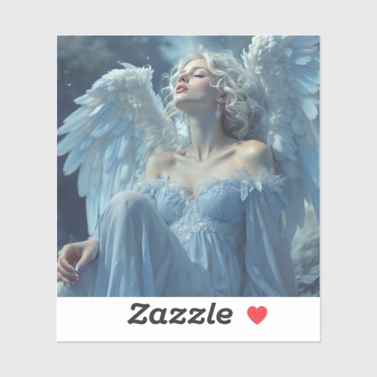 Skybound Silence: Engel van de Middernachtsluier Sticker (Vel)