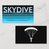 SKYDIVE aqua staal Visitekaartje (Voorkant / Achterkant)