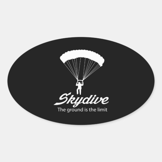 Skydive de grond is de grens ovale sticker (Voorkant)