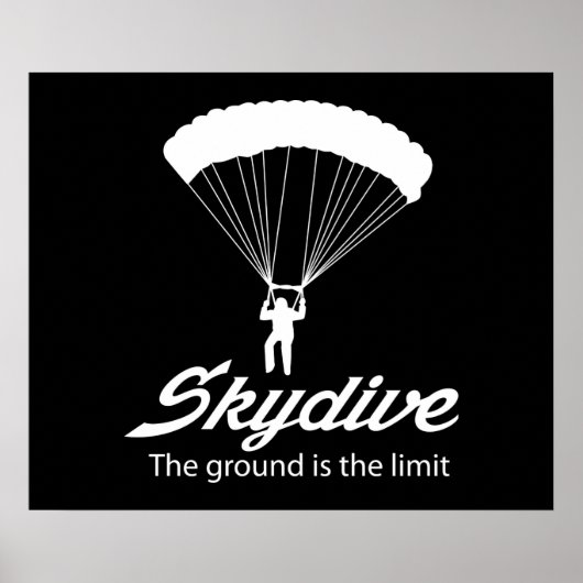Skydive de grond is de grens poster (Voorkant)