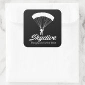 Skydive de grond is de grens vierkante sticker (Tas)