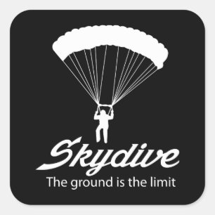 Skydive de grond is de grens vierkante sticker