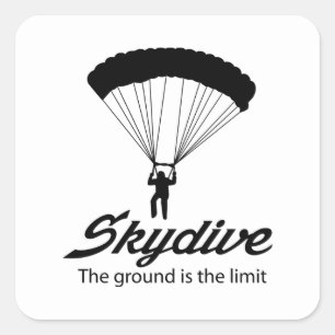 Skydive de grond is de grens vierkante sticker