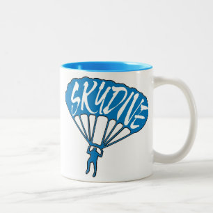 Skydive fanatiek blauw thema koffie mok