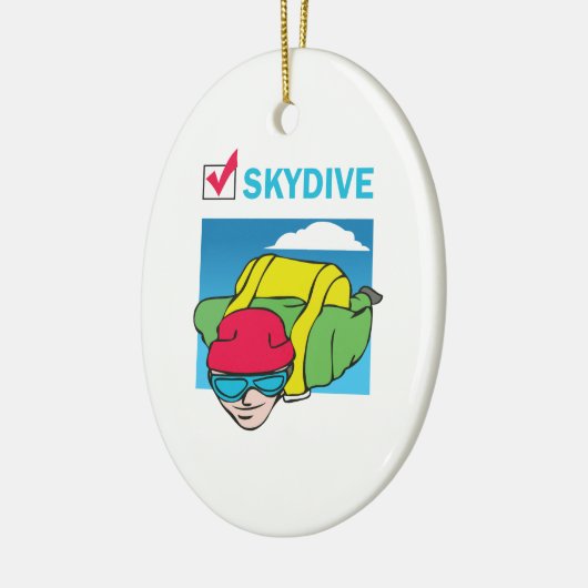 SKYDIVE GEDAAN DAT KERAMISCH ORNAMENT (Links)