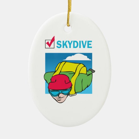 SKYDIVE GEDAAN DAT KERAMISCH ORNAMENT (Voorkant)